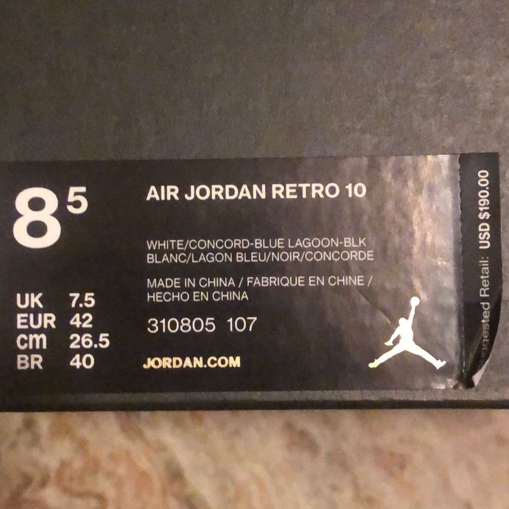 Men’s Air Jordan Retro 10 ( worn once ) - Picture 6 of 6